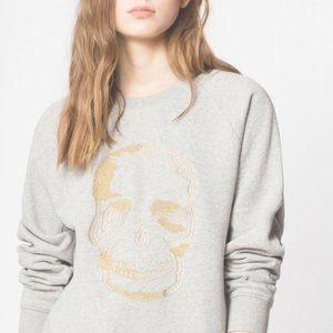 Zadig & Voltaire Glitter Skull Sweatshirt Gray M